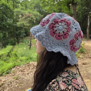 [사이즈,색상 맞춤가능]뜨개모자 꽃모양 버킷햇과 베레모, 점빵민빵