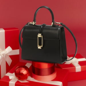 [닥스 액세서리] [D-LOCK] 블랙 D락장식 가죽 토트백 S DCBA5F971BK