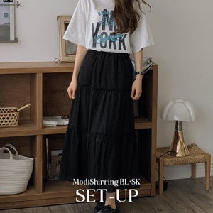 [26-38][셋업룩][밴딩]모디셔링 스커트