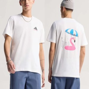 아디다스 메시 ICON 그래픽 티셔츠 화이트 JM8947