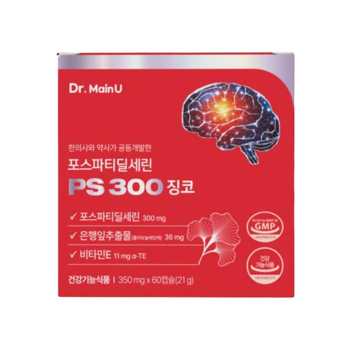 닥터메인유 <b>포스파티딜세린</b> PS 300 징코 350mg x 60캡슐, 1개