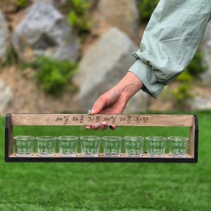 8가지 감정 소주잔 + 트레이 세트 각인컵 연말선물, soneuro(소느로잡화점)