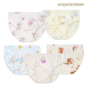 오가닉맘 오가닉맘팬티 25신상 고양이 무늬 여아삼각팬티 5종세트