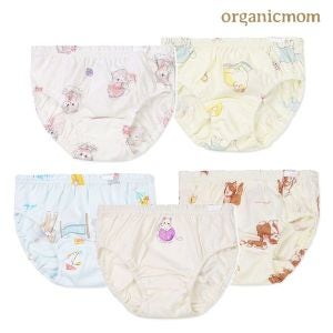 오가닉맘 보리보리/오가닉맘 25신상 고양이 무늬 여아삼각팬티 5종세트