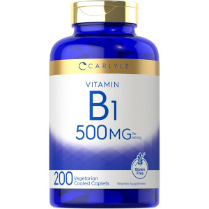 Carlyle 칼라일 티아민 <b>비타민 B1</b> 500mg 200정 베지테리언 논GMO 글루텐<b>프리</b>