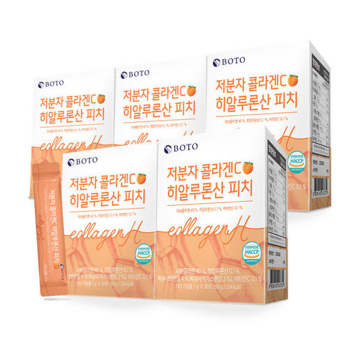 <b>저분자 콜라겐C 히알루론산 피치</b> 30포 5박스