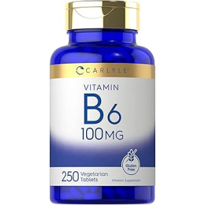 Carlyle 칼라일 <b>비타민 B6</b> 100mg 250정 논GMO 글루텐<b>프리</b> 베지테리언