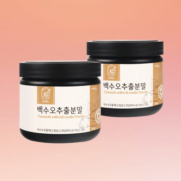<b>두손애약초 중년 여성</b> 건강 백수오 추출 분말 가루 백하수오 200g 2개 565269