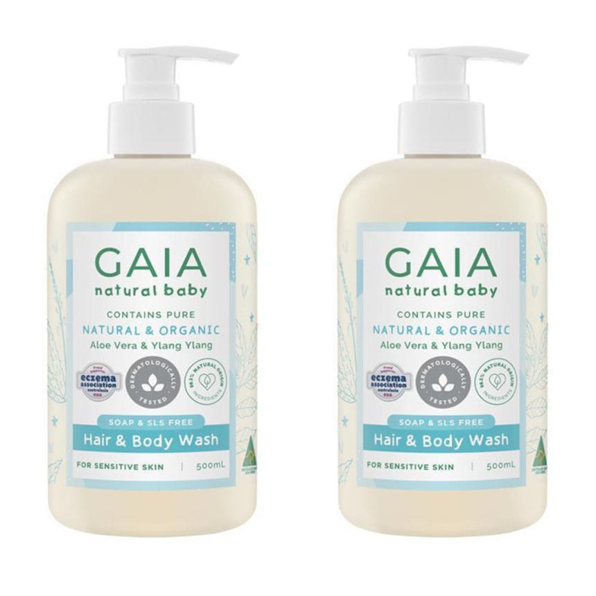 <b>가이아</b> Gaia Natural Baby 유아 헤어 바디 워시 500Ml 2개