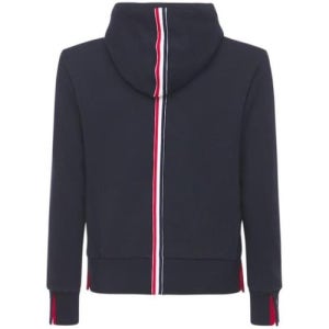 톰브라운 25 FW 톰브라운 코튼 퓨어 프론트 로고 패치 저지 스웨트셔츠 후드티 네이비