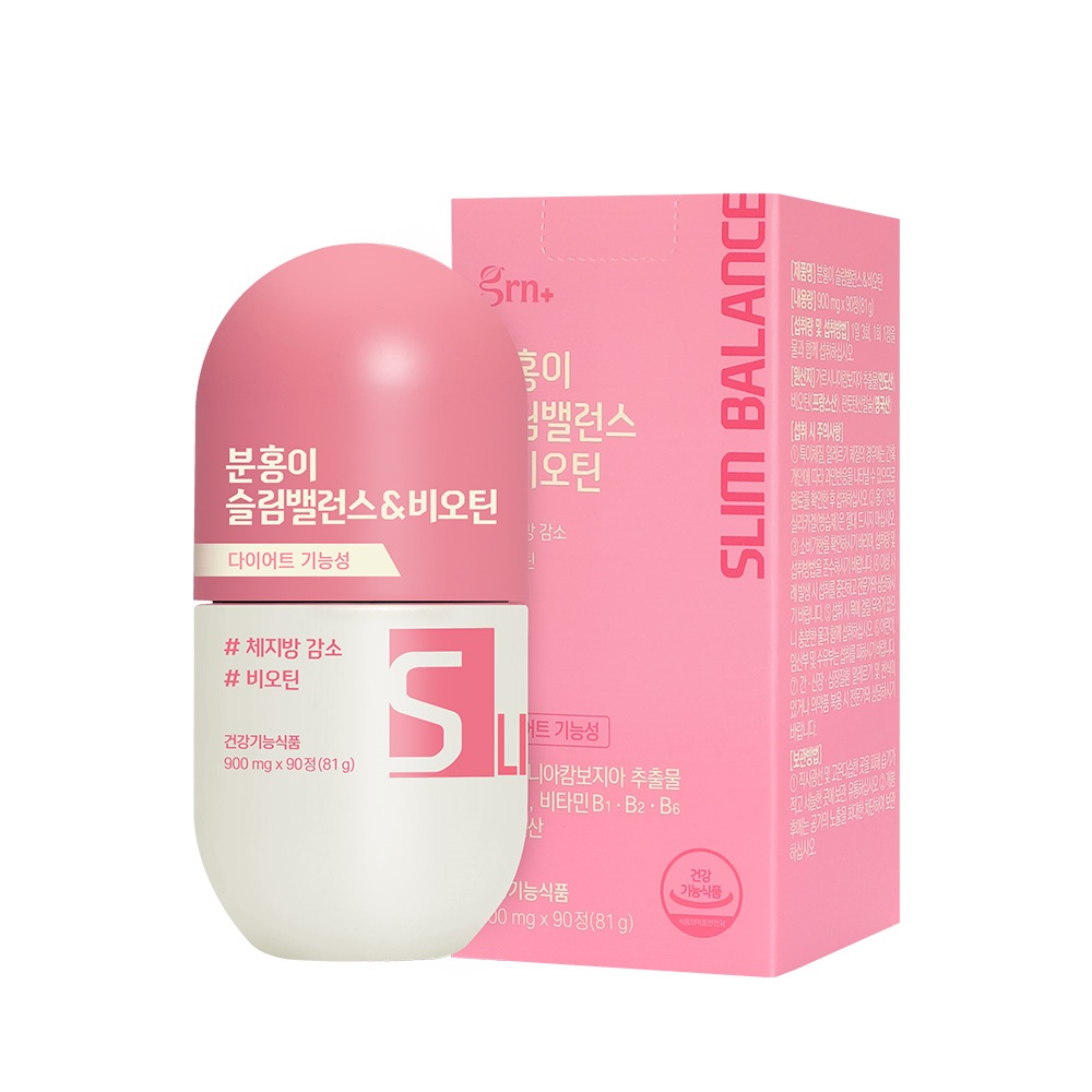 <b>GRN</b> 분홍이 슬림밸런스 &amp; 비오틴 활력 <b>에너지</b> 다이어트식품 81g  90정  1개