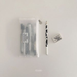 [오브디어민] 메쉬 플랫 펜슬 케이스 파우치 (white)