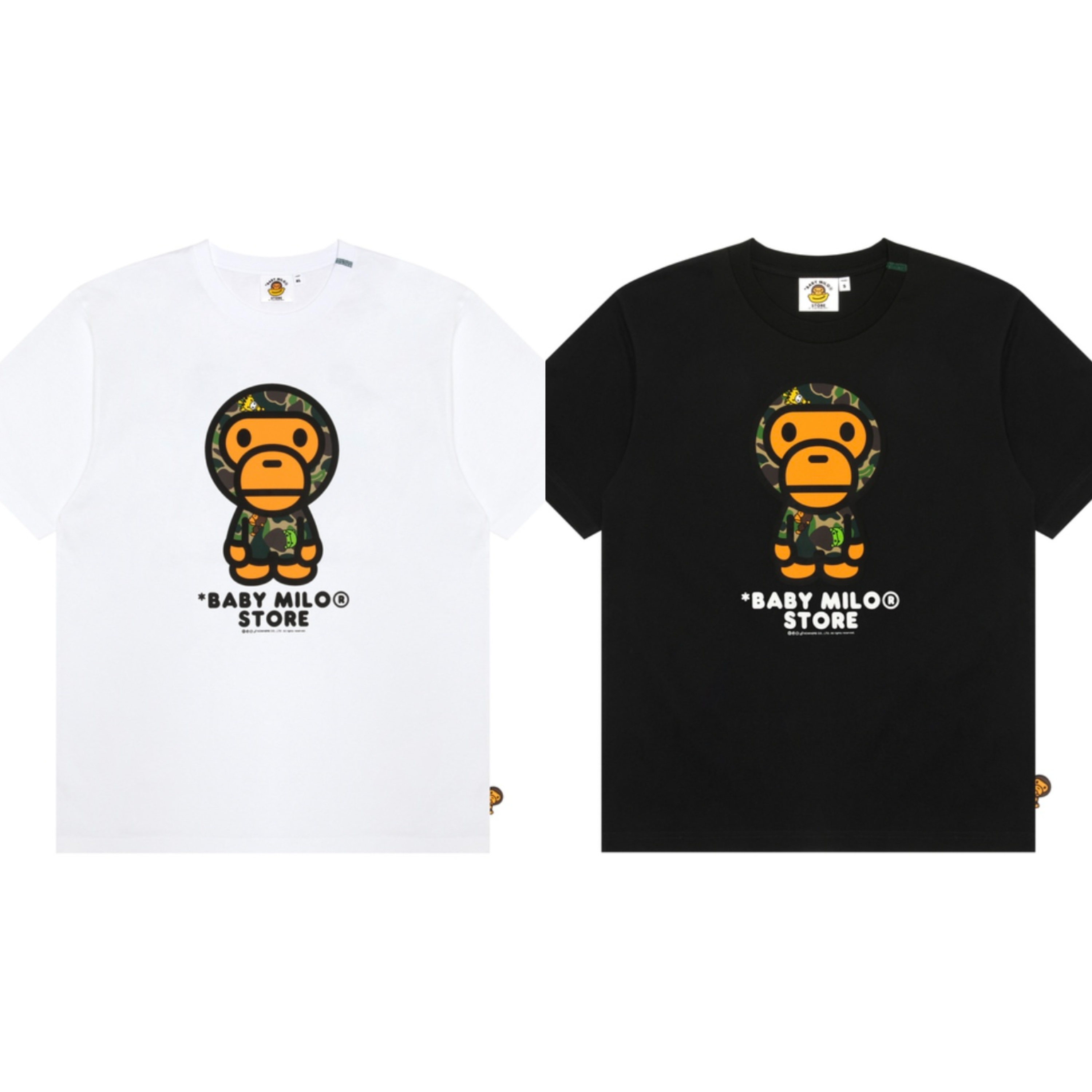 베이프 Aape 베이비 마일로 카모 원숭이 프린팅 반팔 티셔츠 0MXTEW0437XXO