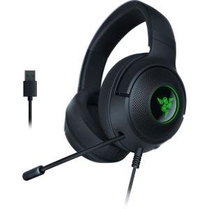 레이저 Razer Kraken V3 X 유선 USB 게이밍 헤드셋: 경량 빌드 - Triforce 40mm 드라이버 하이퍼클리어 카디오이드