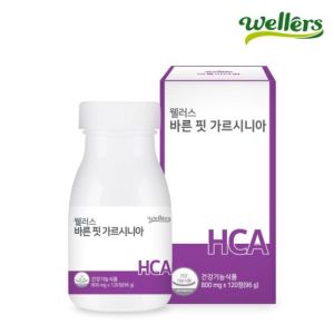 웰러스 바른핏 가르시니아 HCA <b>녹차 추출물</b> 알로에전잎 120정 체지방컷