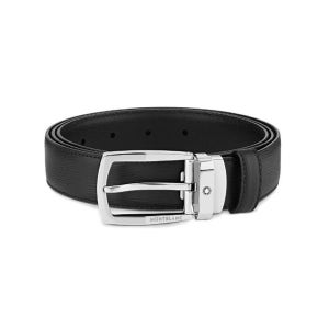 몽블랑 트라피즈 버클 30mm 레더 벨트 블랙 116706