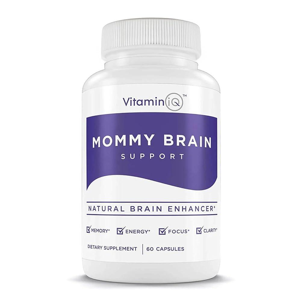 VitaminIQ Mommy Brain 산후 보충제(60캡슐) 인지 건강 기분 에너지 GPC 및 <b>CDP 콜린</b> 포스파티딜세린 오메가-3 DHA 함유 198937  VitaminIQ