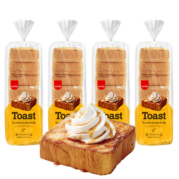 Samlip Frozen 6-Slice Bread for Honey Bread x 4 Packs / Cafe / Toast