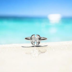 (아이디어스 단독) 925실버 큐빅 고래꼬리 반지, 제미앤제이(gemmy&j)