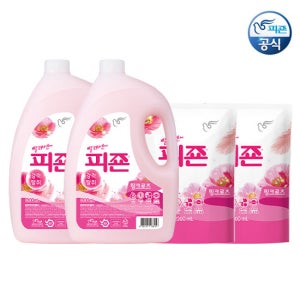 피죤 (총 10.8L) 섬유유연제 용기 3.1L*2 + 리필 2.3L*2