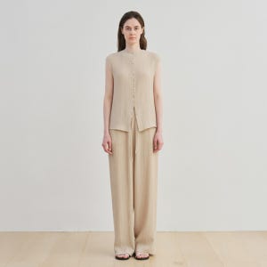 모이아 Wrinkle Blouse (Beige)