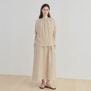 모이아 2way Drawstring Shirt (Beige)