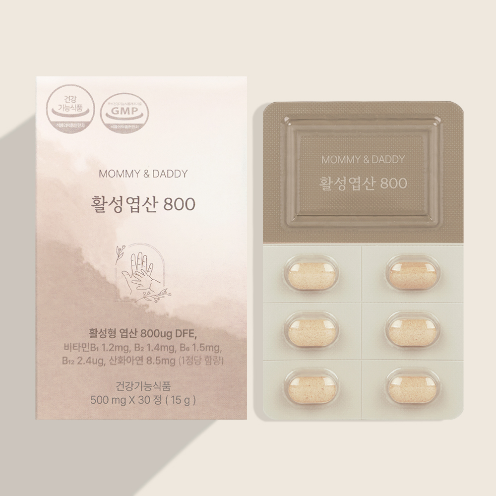 <b>마미앤대디</b> 활성엽산 800 500mg x 30정, 2개