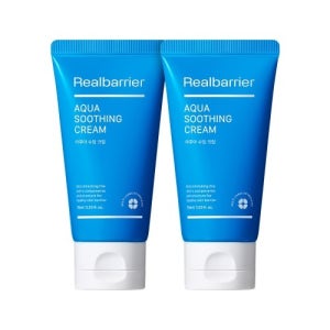 리얼베리어 아쿠아 수딩 크림 75ml×2개 세트,히알루론산 쿨링 수분 진정 대용량
