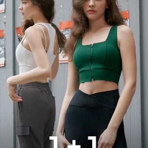 홈트레이닝기구여자 운동 서포티브 지퍼 어깨스트레칭로프 브라탑 1+1