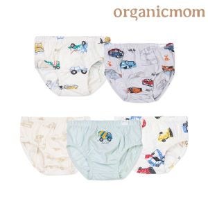 오가닉맘 보리보리/오가닉맘 25신상 자동차 중장비 무늬 남아삼각팬티 5종세