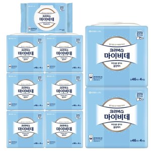 크리넥스 마이비데 화장실 물티슈 캡형 46매 4입 x8개 (1박스)