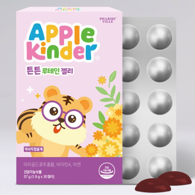 애플킨더 튼튼 <b>루테인</b> 젤리 1.9g x 30<b>구미</b>, 4개