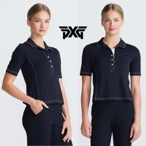 PXG 피엑스지 여성용 여름 셔츠 카라 플래킷 플레어 폴로 골프 티