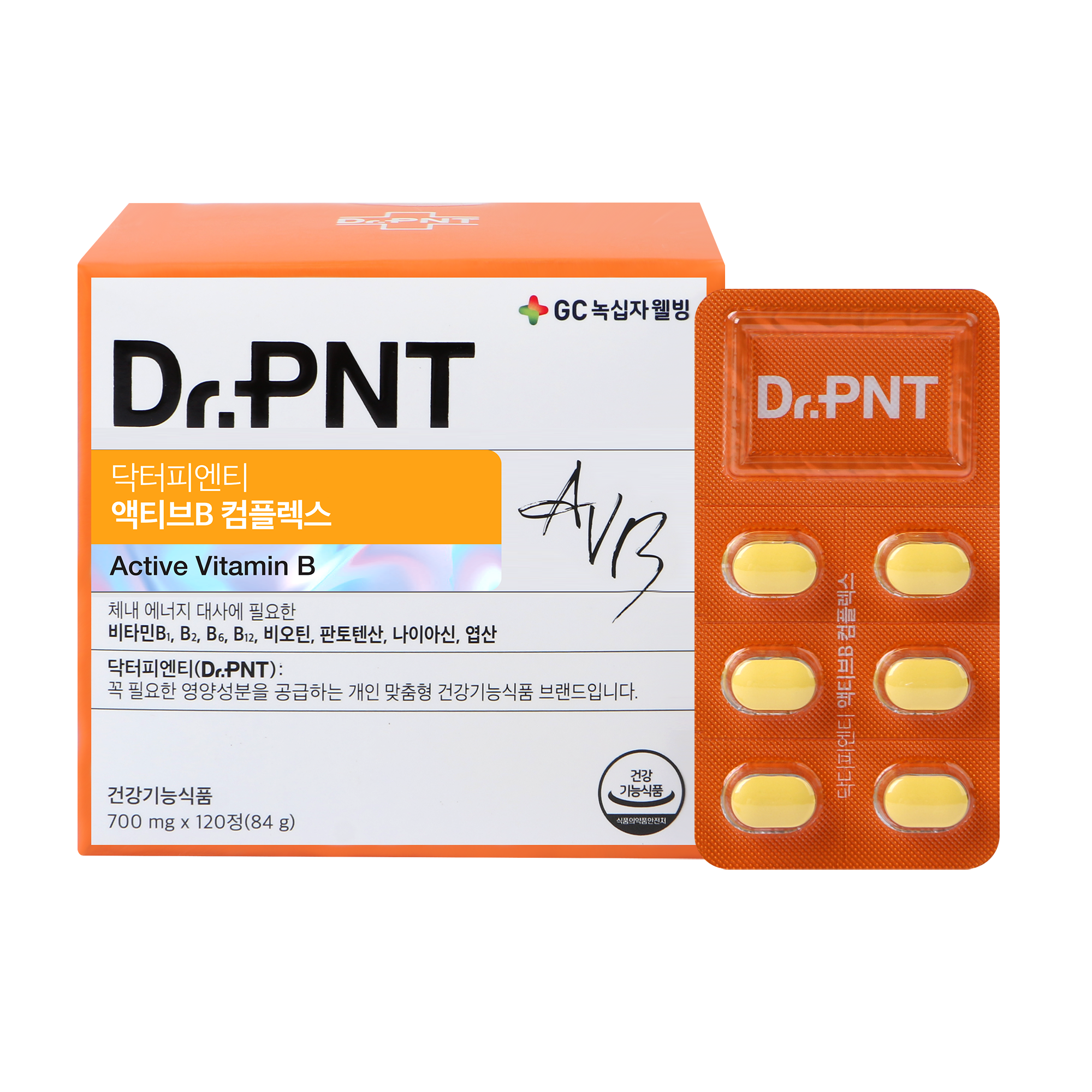 녹십자웰빙 <b>닥터</b>피엔티 액티브B 컴플렉스 700mg x 120정, 1개