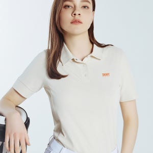 DKNY DKNY 여성 카라 반팔 티셔츠 (베이지)