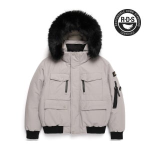 내셔널지오그래픽 N244WDW030 여성 타루가 퍼 트리밍 후디 다운 점퍼 AGATE GREY