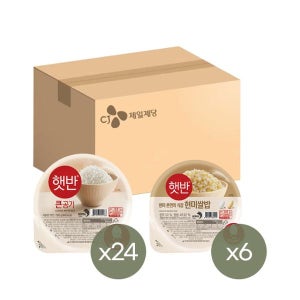 햇반 큰공기 300g x24개+현미쌀밥 210g x6개