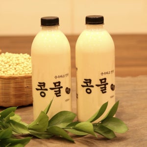 맷돌로 갈아 순수하고 찐한 우뭇콩물 1000ml 2병 국내산 콩국물 콩국수