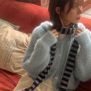 니트머플러 엑티브 스트라이프 보카시 타이 머플러