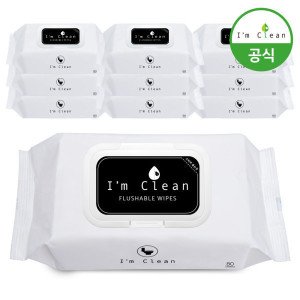 아임클린 아임클린 물에 잘녹는 화장실용 비데 물티슈 80매10개