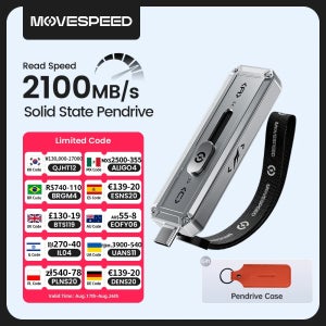 MOVESPEED SP20 2100MB/s USB 플래시 드라이브 2TB 1TB USB3.2 Gen 2 타입 C 솔리드 스테이트 펜 드라이브 512GB 256GB 펜드라이브 (아이