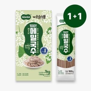 (NS홈쇼핑)1+1 순솔 100% 메밀국수 1kg + 1kg (100g x 총20봉) 제로슈가 막국수 소바 메밀..35280006