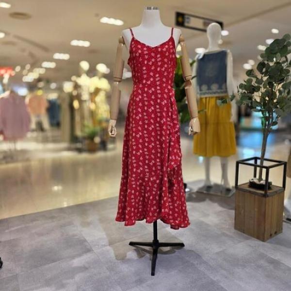 <b>파파야</b> 옆프릴 쉬폰 나시 롱 원피스 PNPROP051B