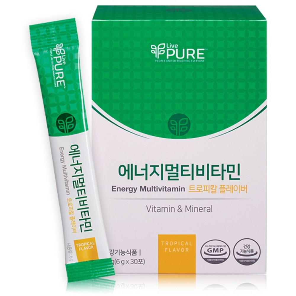 리브퓨어 <b>에너지 멀티비타민 열대과일맛</b> (<b>6g</b> X 30포)