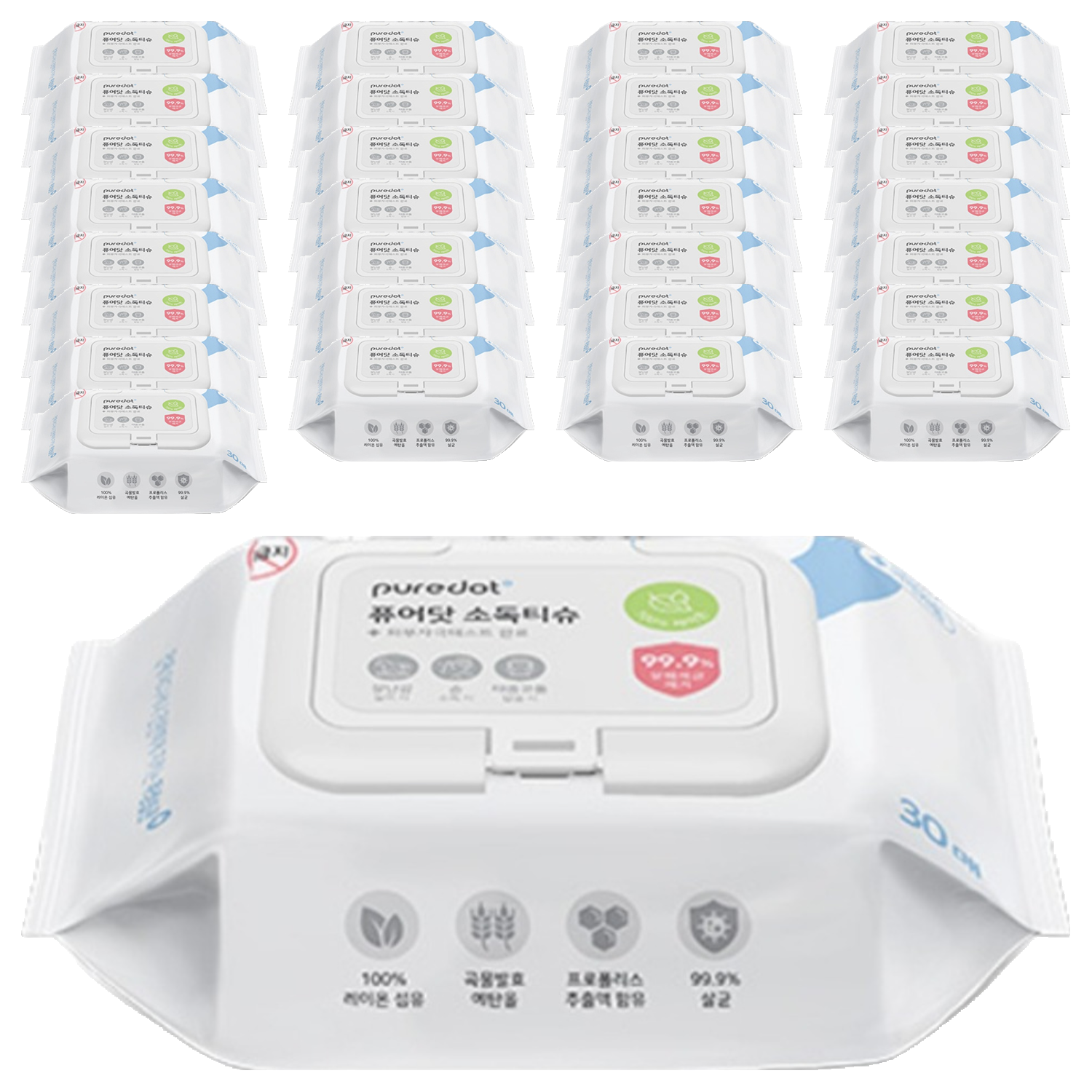 <b>퓨어닷</b> 소독티슈 캡형