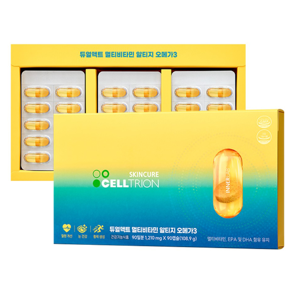 셀트리온 이너랩 <b>듀얼액트 멀티비타민 알티지 오메가3</b> 선물세트 108.9g