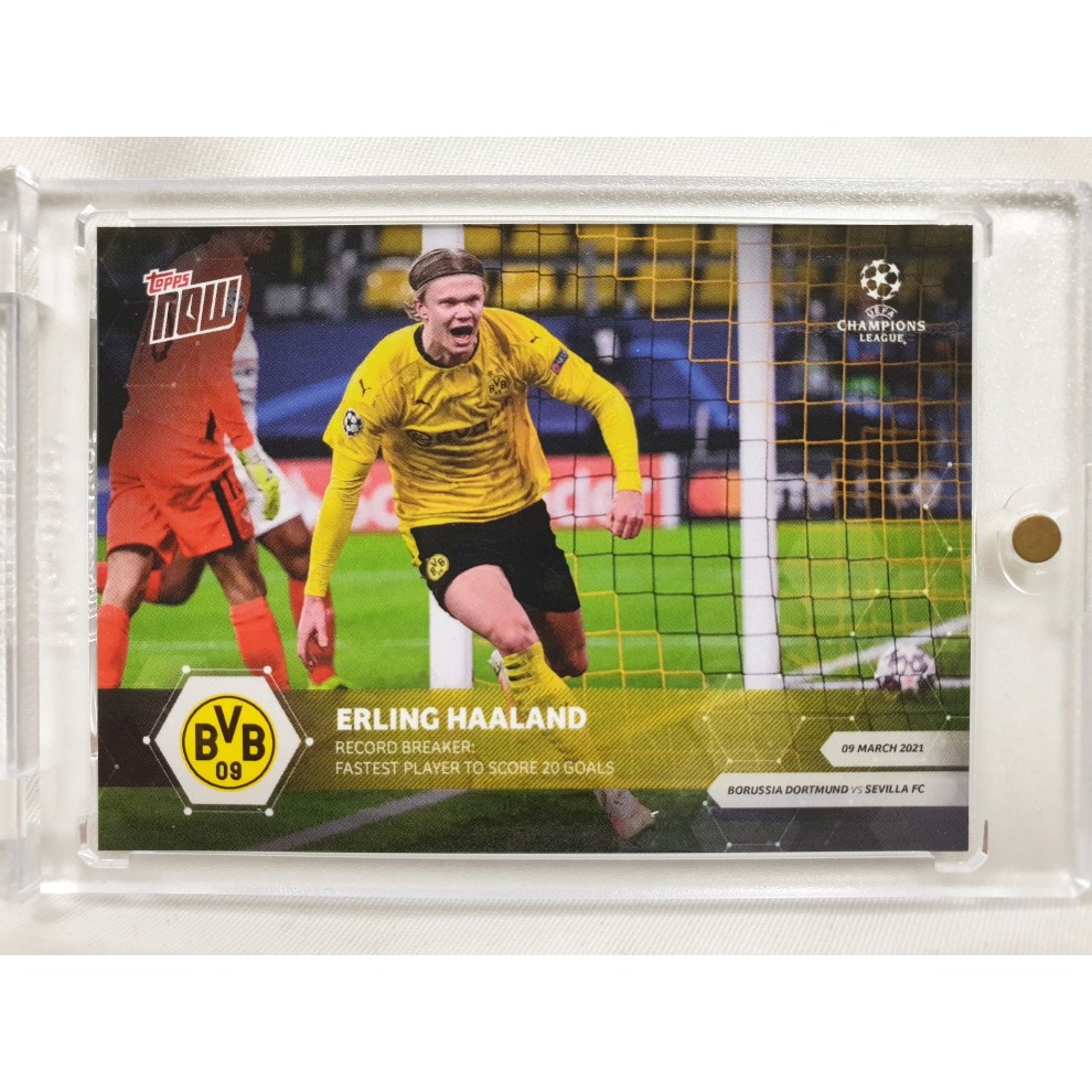 탑스 나우 #50 엘링 홀란 홀란드 2021 TOPPS NOW ERLING HAALAND UEFA 챔피언스 리그 챔스 축구 카드  1개
