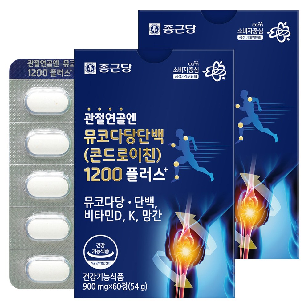 관절연골엔 소연골 콘드로이친 뮤코다당단백 1200 & 뼈엔 비타민D, 비타민K