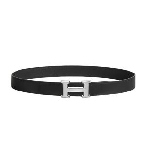 에르메스 H 버클 리버서블 양면 32mm 블랙 블랙 90 은장 유광 남성 가죽 벨트 H064544CK05 H064544CK05