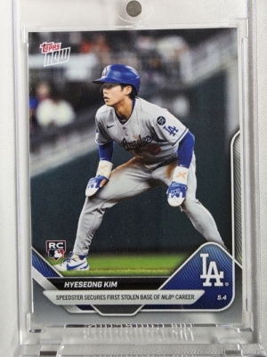 2025 TOPPS NOW 탑스 나우 김혜성 루키 데뷔 경기 첫 도루 LA 다저스 MLB 메이저리그 야구 카드